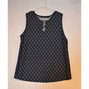 Cure Women’s Sleeveless Blue Geometric shape Size Large Shirt